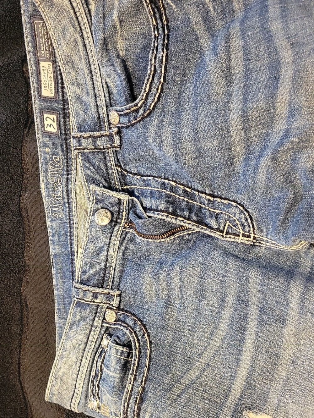 Miss Me Light Blue Distressed Cuffed Jeans - Picture 2 of 4